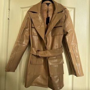 Leather trench coat Jluxlabel never been worn new with tags